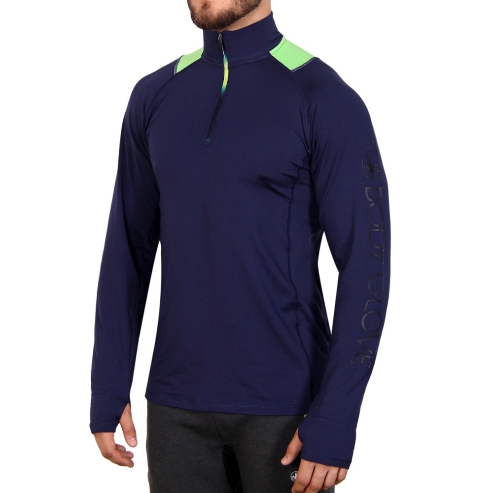BG Men's 1/4 Zip Mock Pullover Marine Artique M